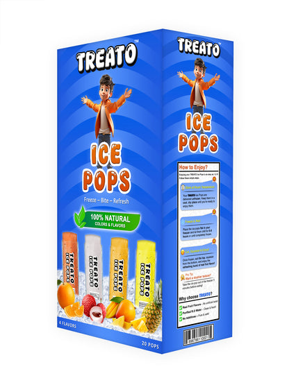All Flavor Box of Treato Natural Ice Pops, Pack of 12 Ice Pops